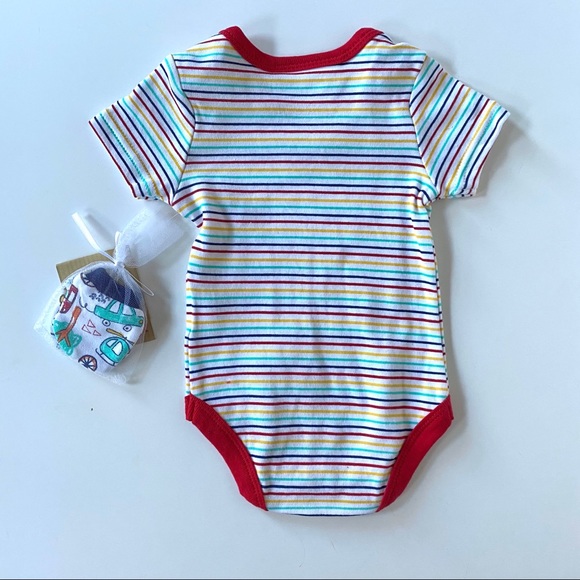 🆕 NWT Lily & Jack Striped Bodysuit & Mittens - Picture 2 of 6